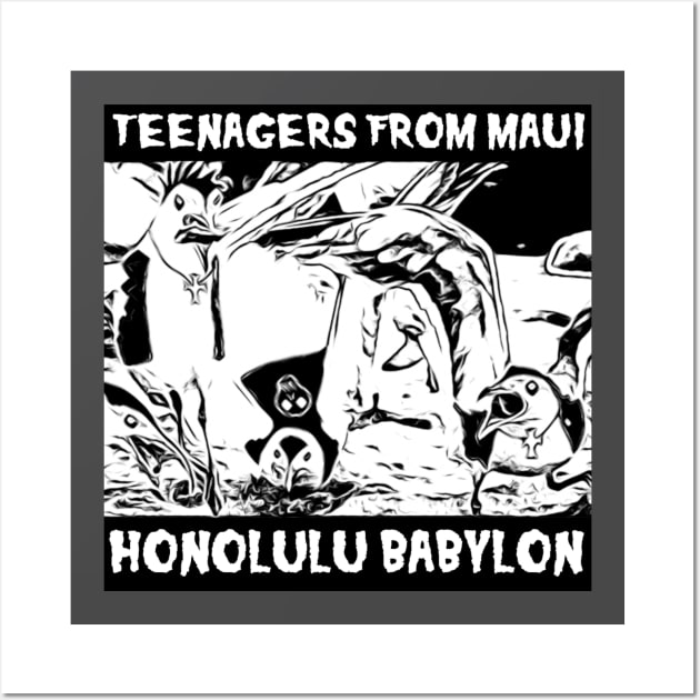 Teenagers From Maui - Black Background Wall Art by Honolulu Babylon